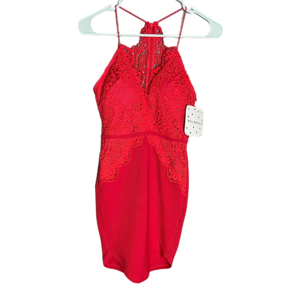 Hello Molly Lace Spaghetti Strap Mini Dress Women’s Size Small NWT